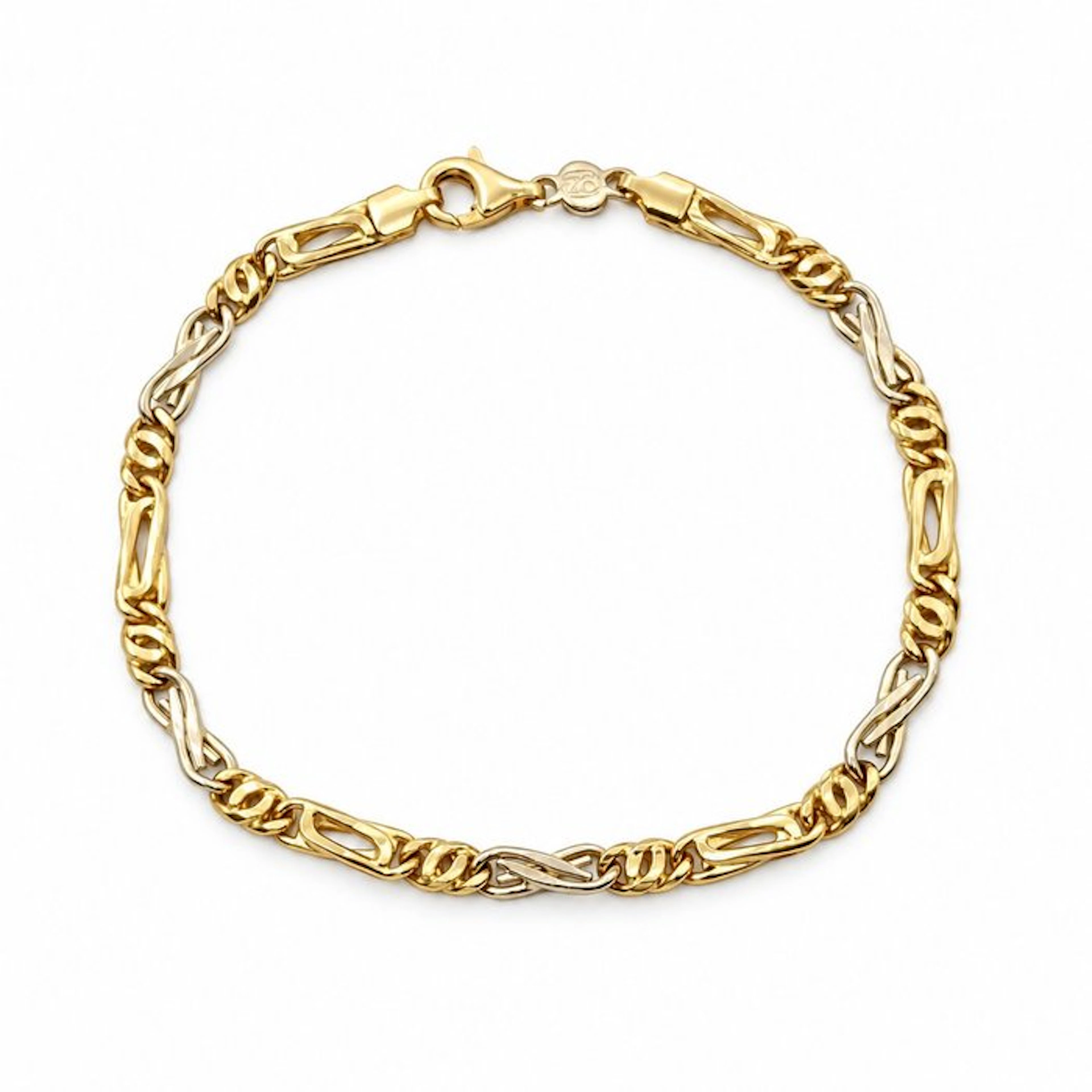 Bracelet - 18 kt. Yellow gold, White gold - Made in Italy - MANCINI