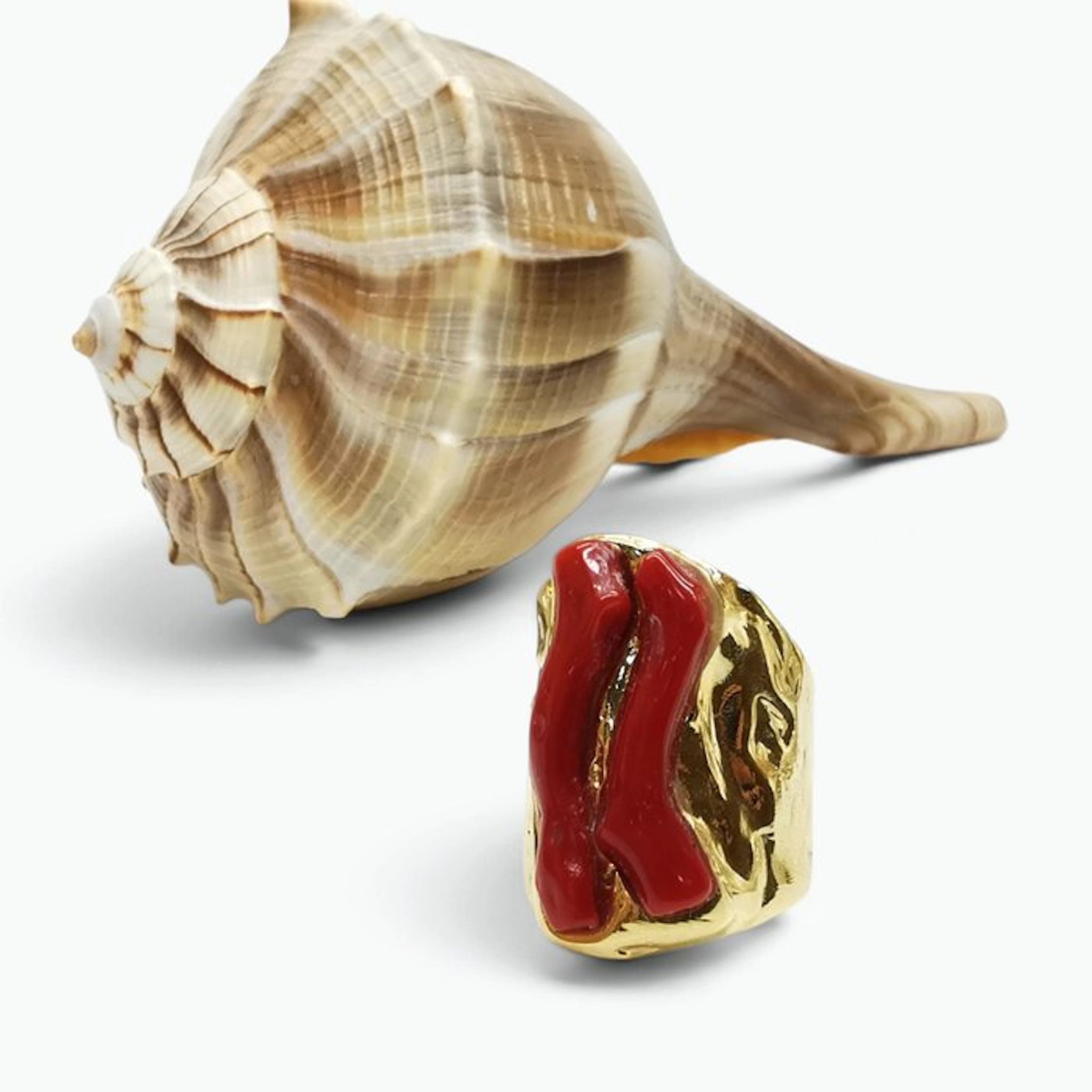 Coral - Bronze - Ring - Italian craftsmanship