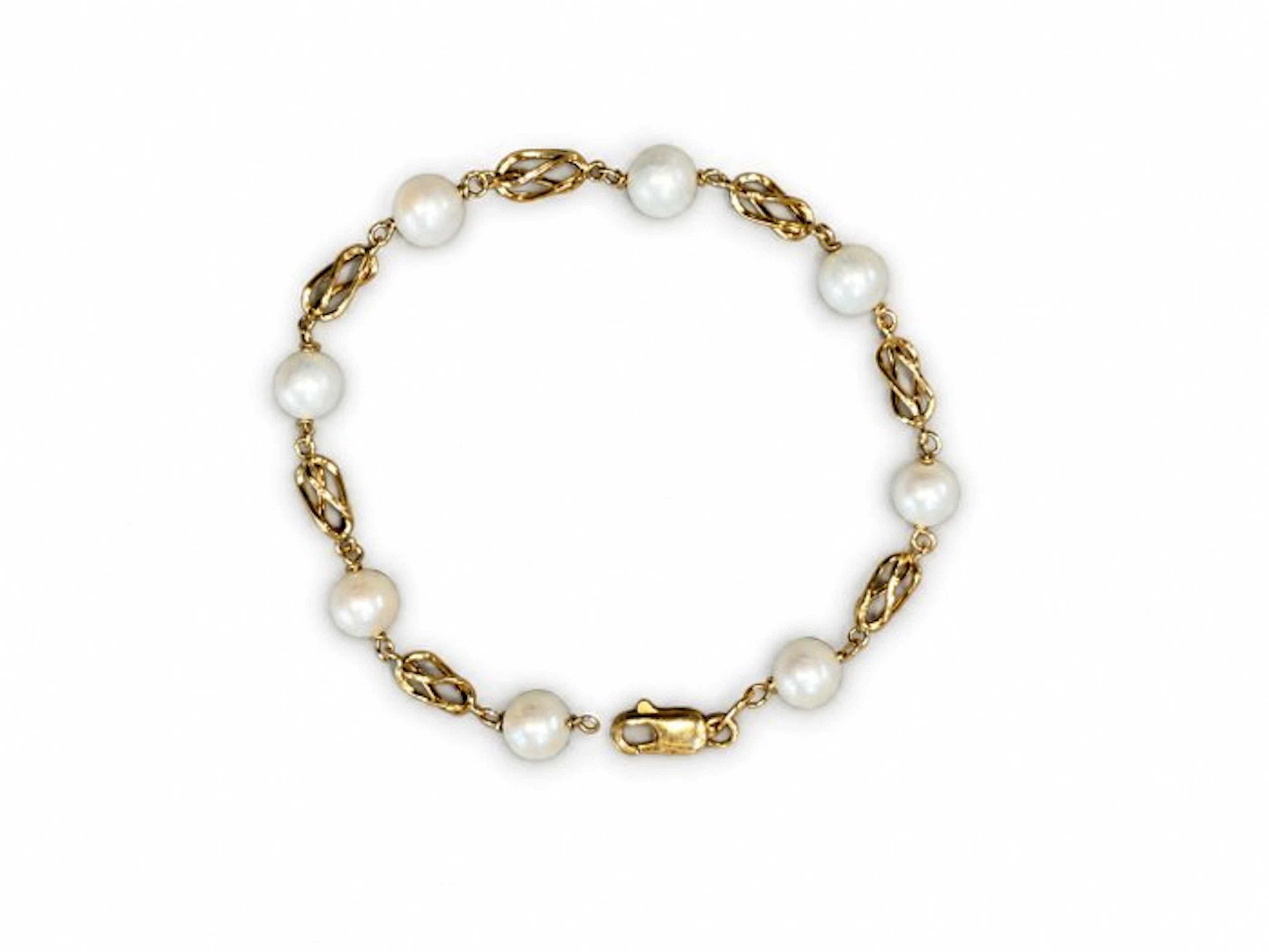 Bead bracelet - 18 kt. Yellow gold Pearl