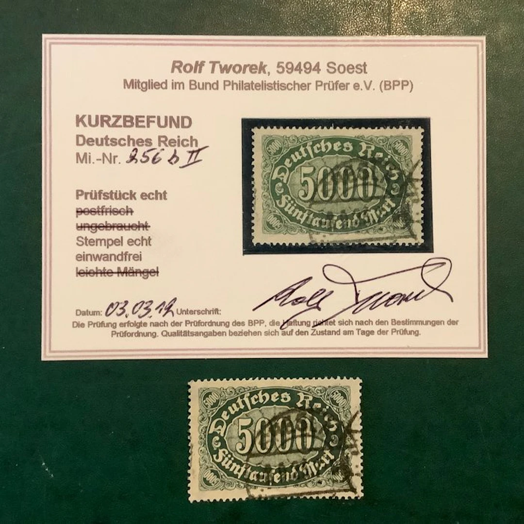 German Empire 1922 - 5000 Mark numeral in an oval in...