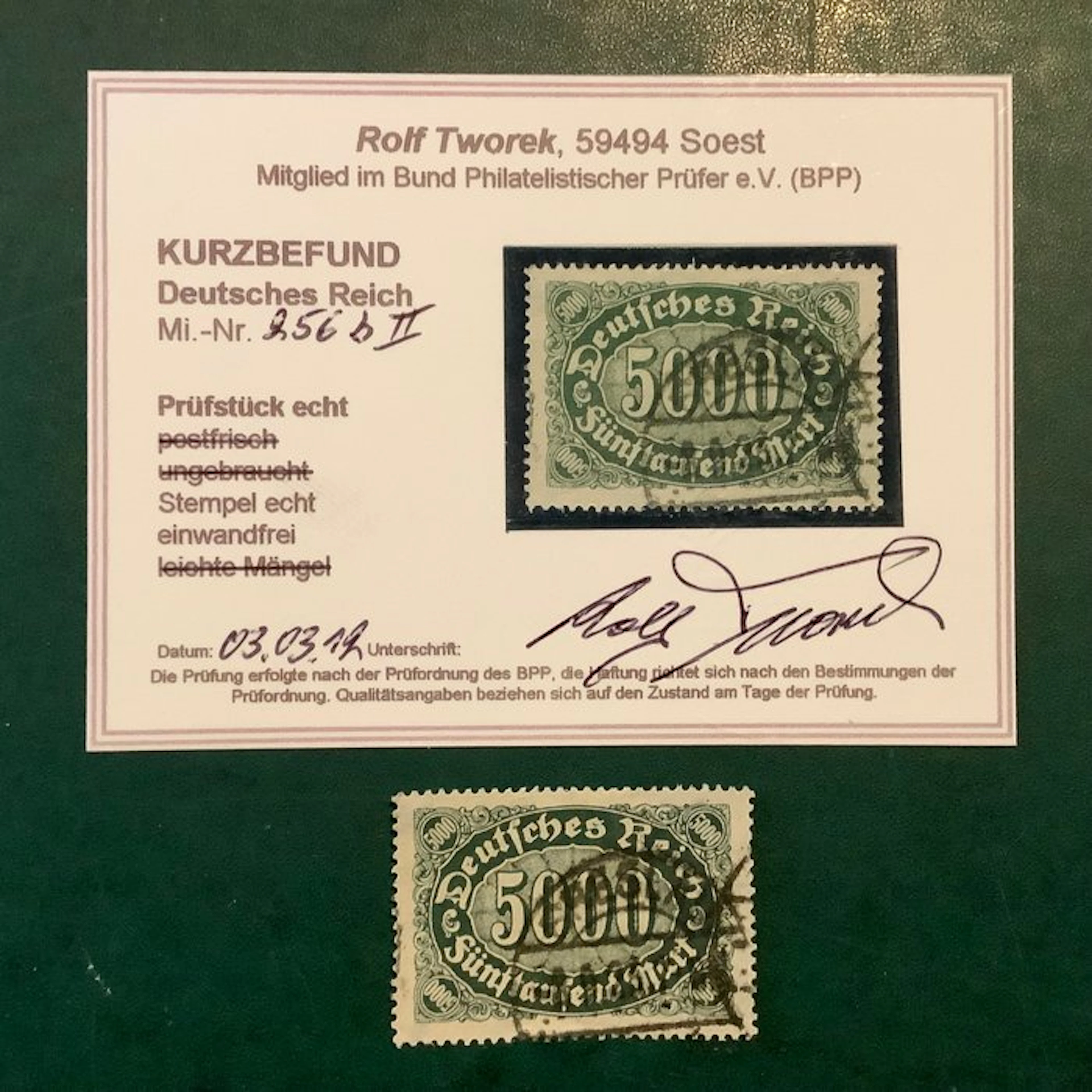 German Empire 1922 - 5000 Mark numeral in an oval in...