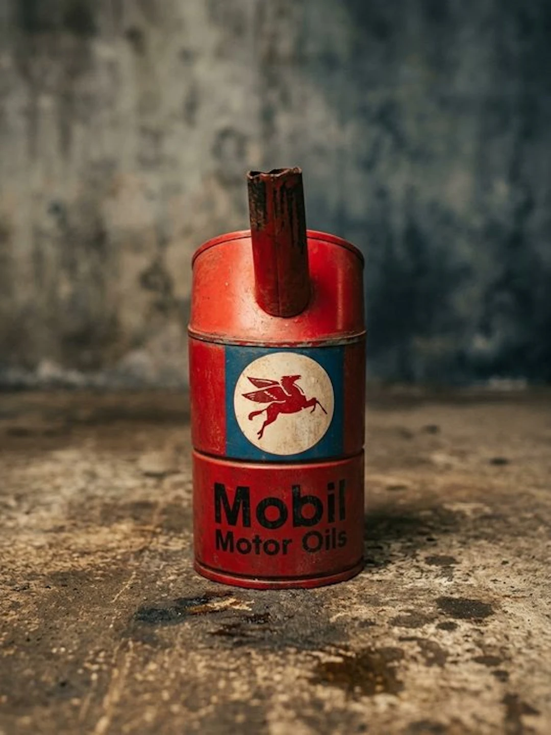 Petrol pump (1) - Mobil - Ancien broc a huile mobiloil - 1950-1960