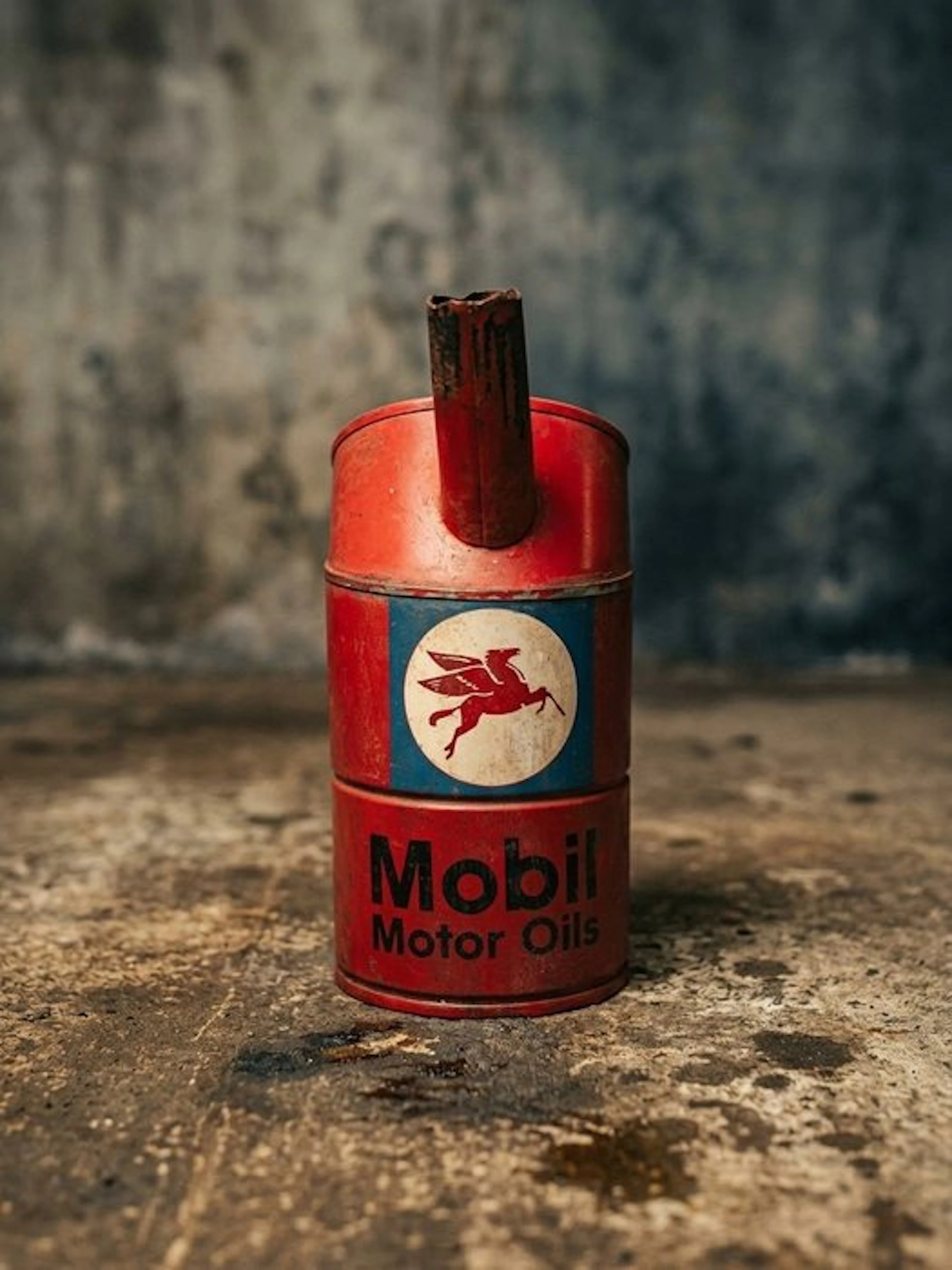 Petrol pump (1) - Mobil - Ancien broc a huile mobiloil - 1950-1960