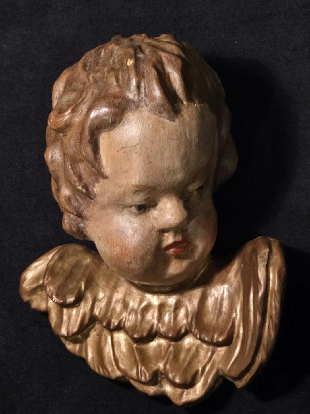 Sculpture, Scultura putto angelico - 24 cm - Wood - 1700