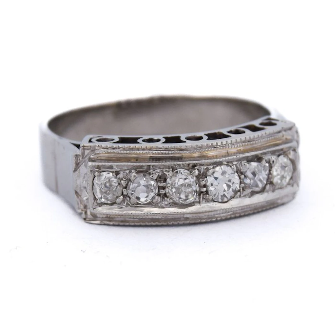 Ring - 18 kt. White gold - 0.50ct. tw. Diamond (Natural)