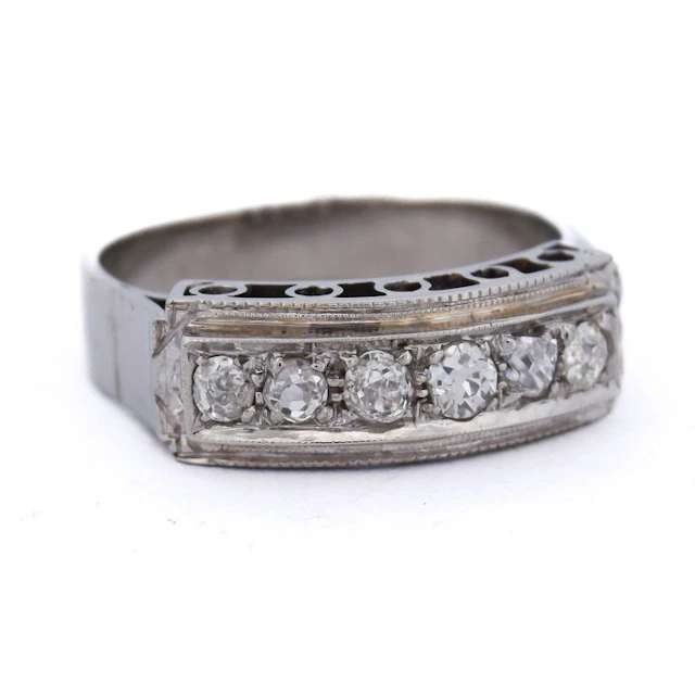 Ring - 18 kt. White gold - 0.50ct. tw. Diamond (Natural)