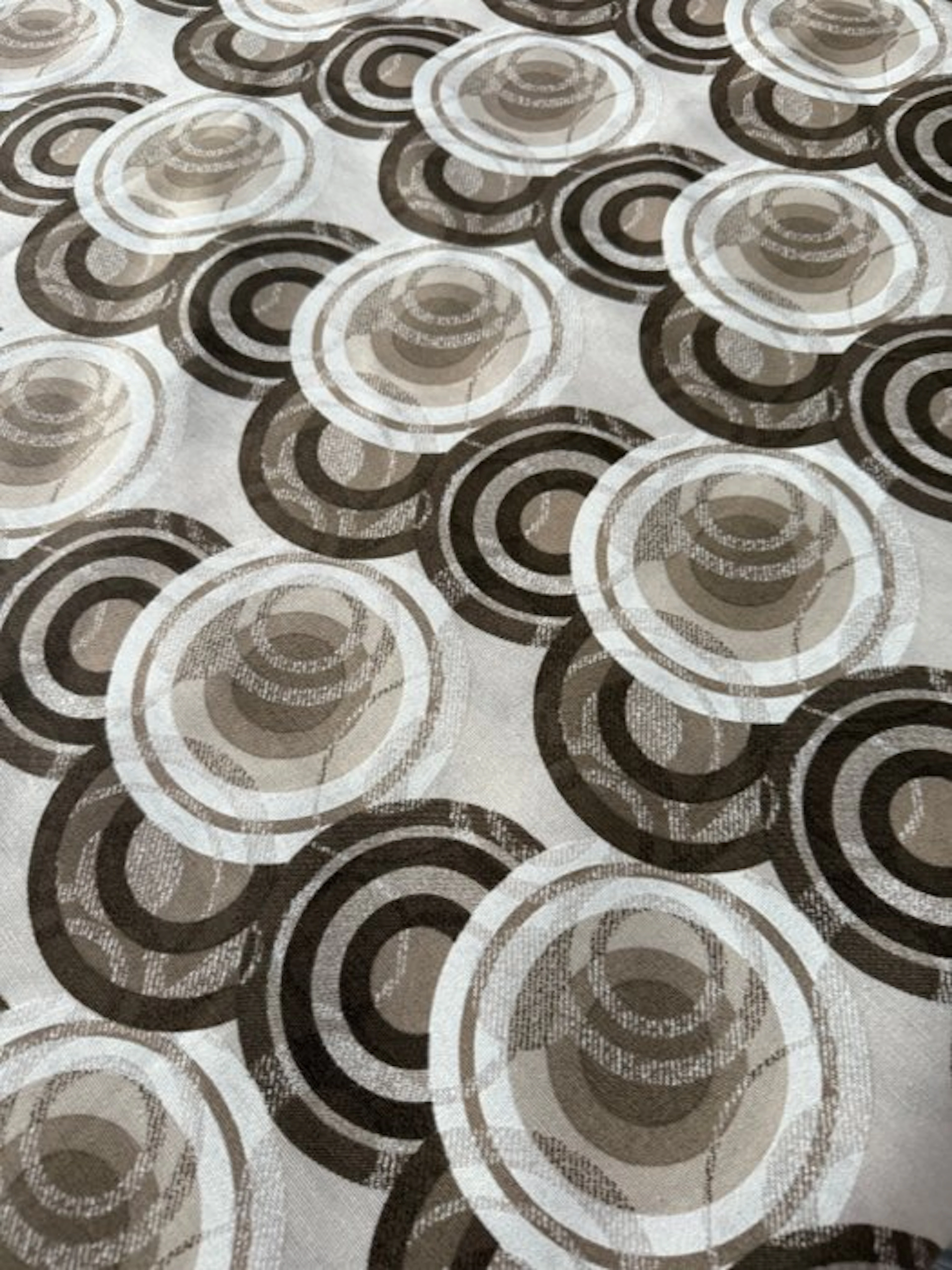 Oval optical fabric Space Age - futuristic - Textile - 2.72 m - 2.38 m