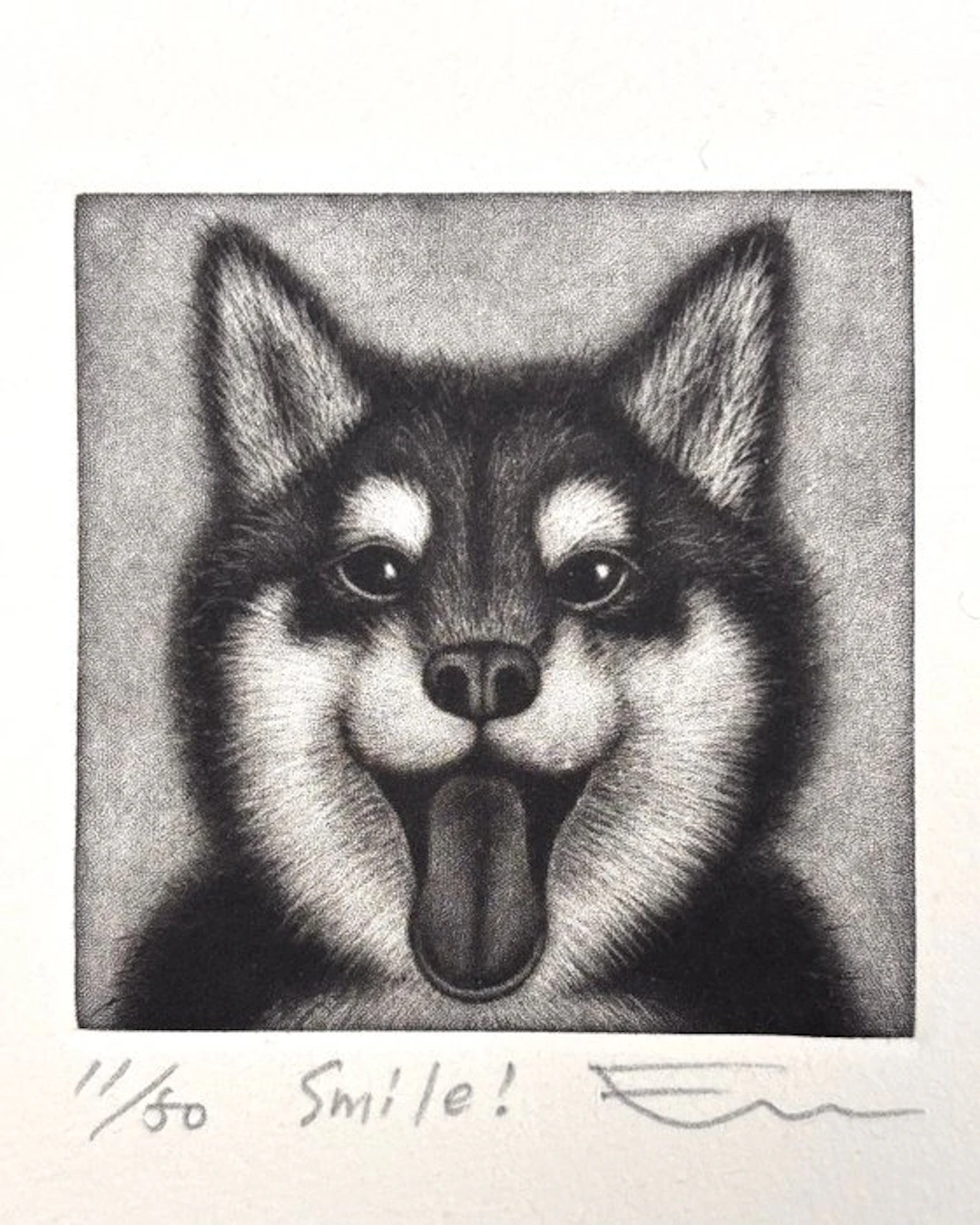 "Smile!" - Dog - Extremely Limited 11/50 - Emi Sato 佐藤恵美 (b 1973) - Japan
