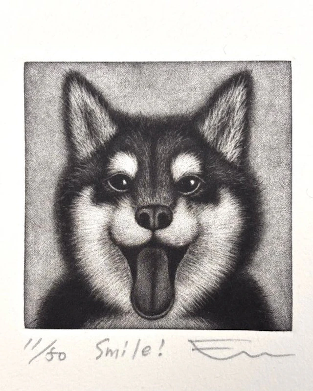 "Smile!" - Dog - Extremely Limited 11/50 - Emi Sato 佐藤恵美 (b 1973) - Japan
