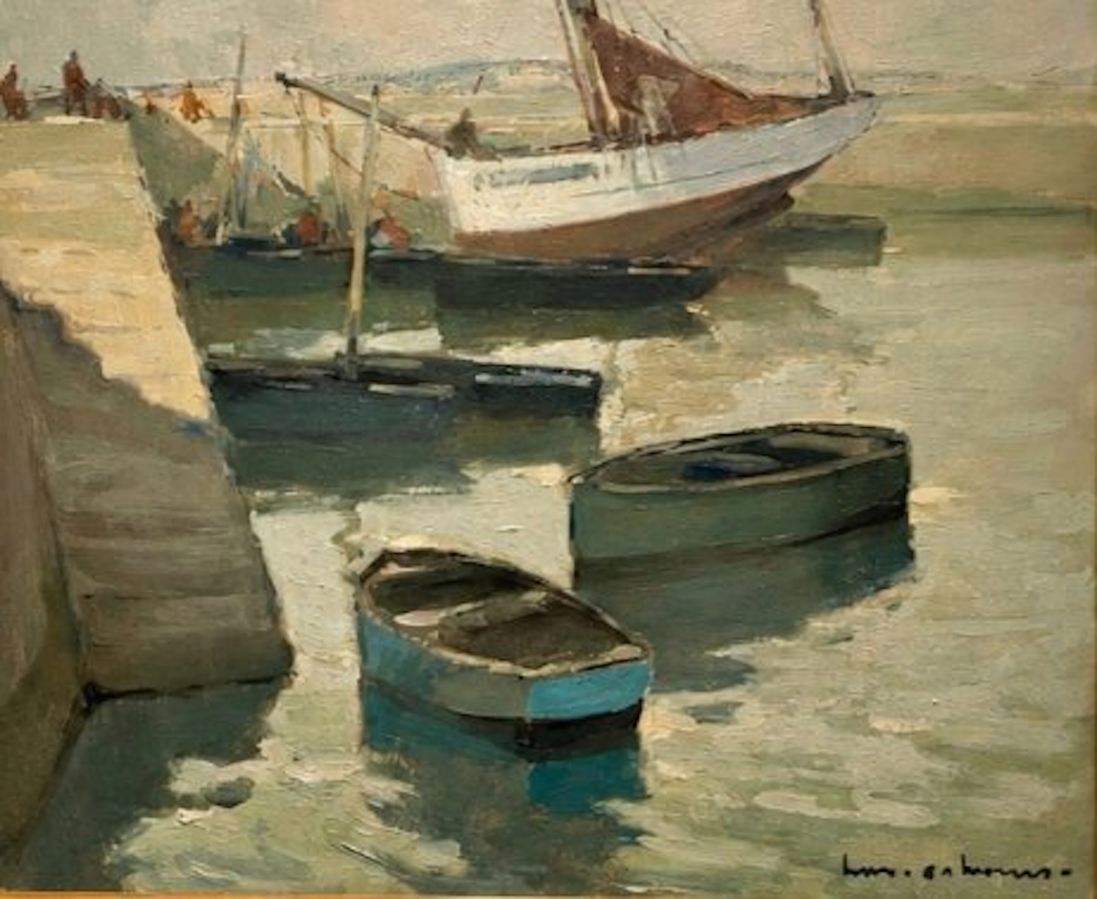 Henri Maurice Cahours (1899-1974) - Vor Anker liegend