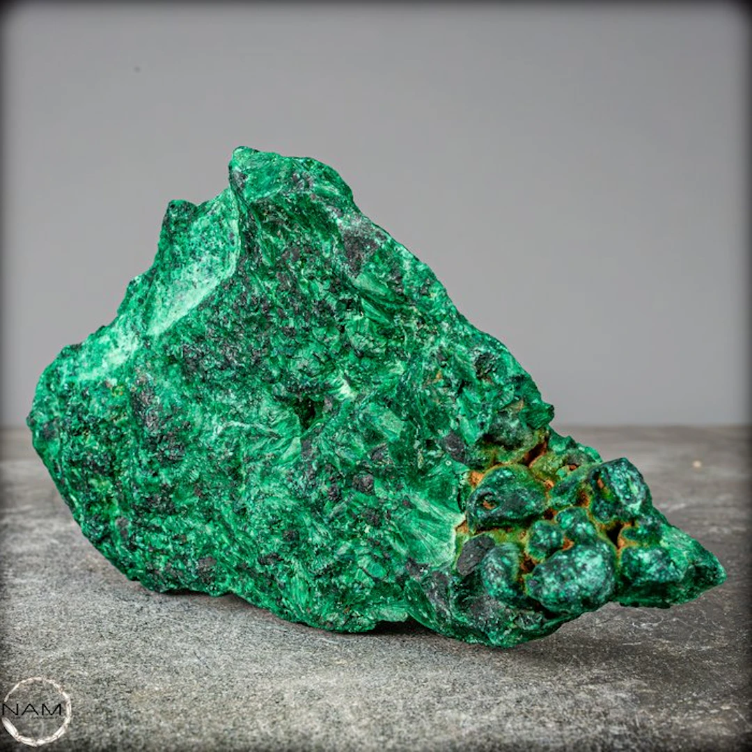 Very Rare Natural Fibrous Malachite-Stalactite Crystal Sculpture- 1131.97 g
