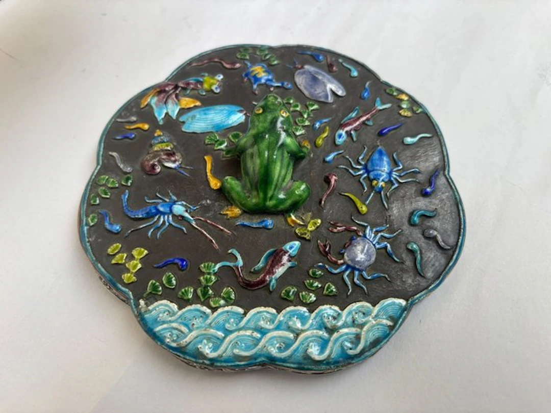 Mirror - enamels, Silver - China, Qing period