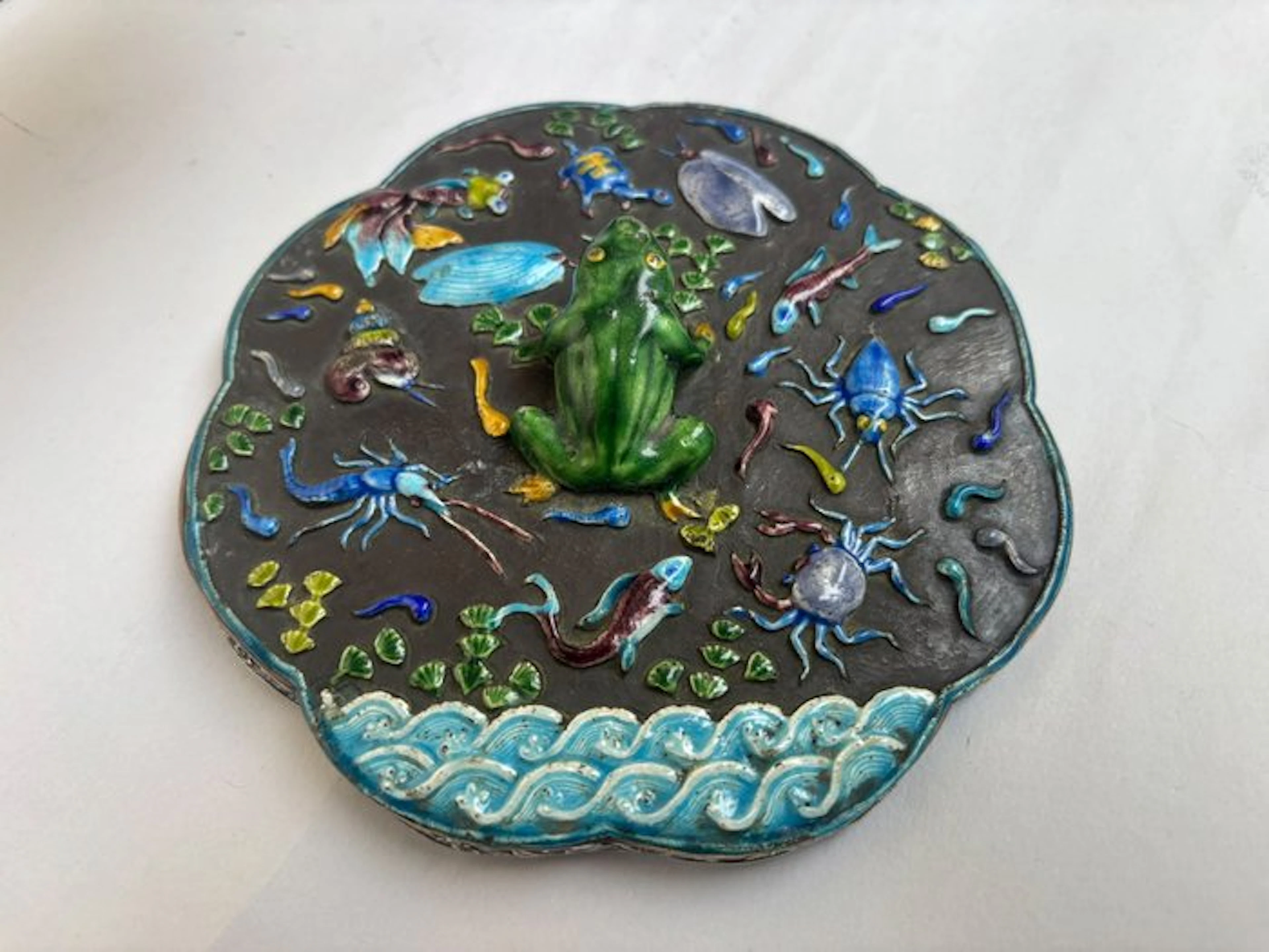 Mirror - enamels, Silver - China, Qing period