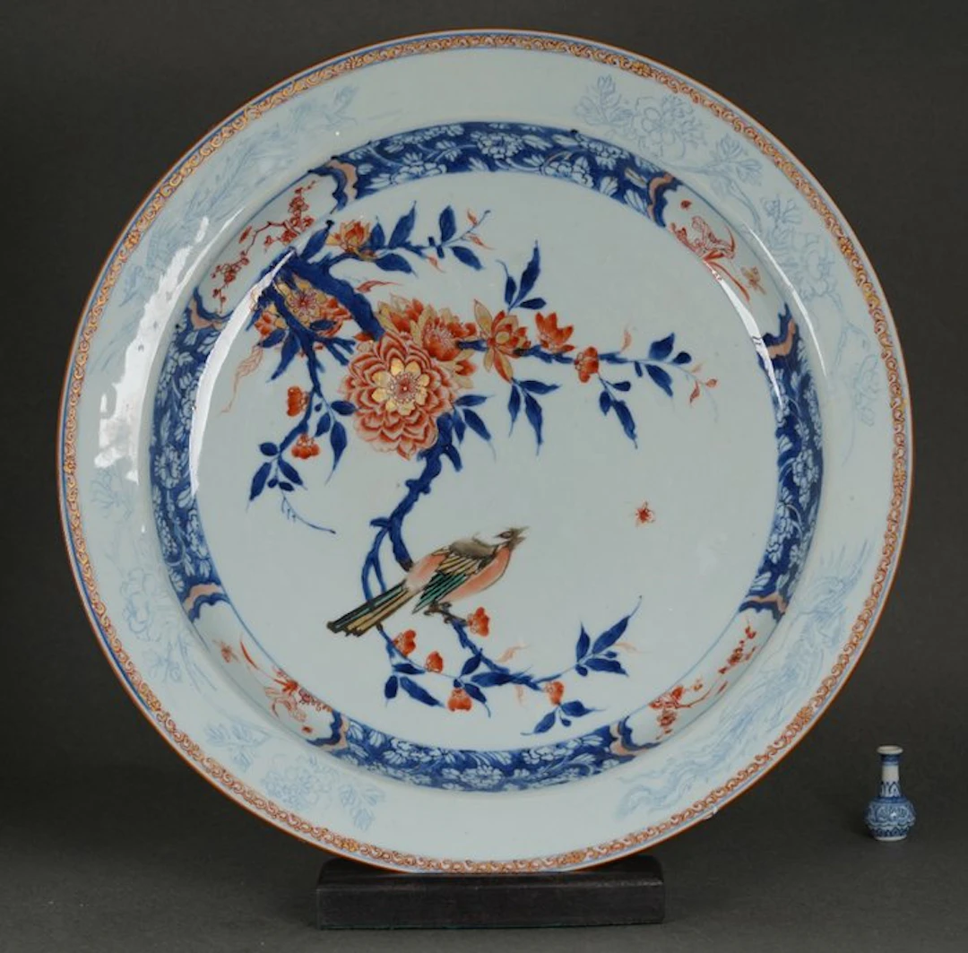 Huge Plate - Kangxi (1662-1722) - Plate - Magpie Hunting...
