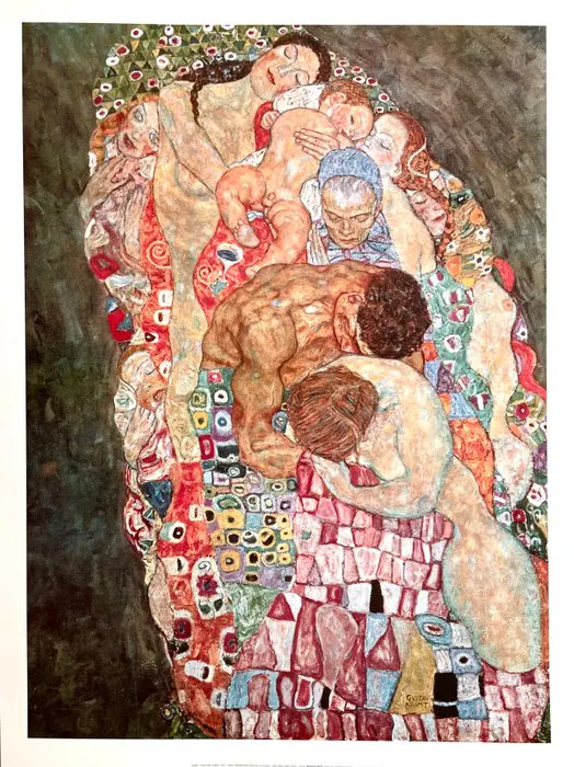Gustav Klimt (after) - Tod und Leben - Offset Lithograph...