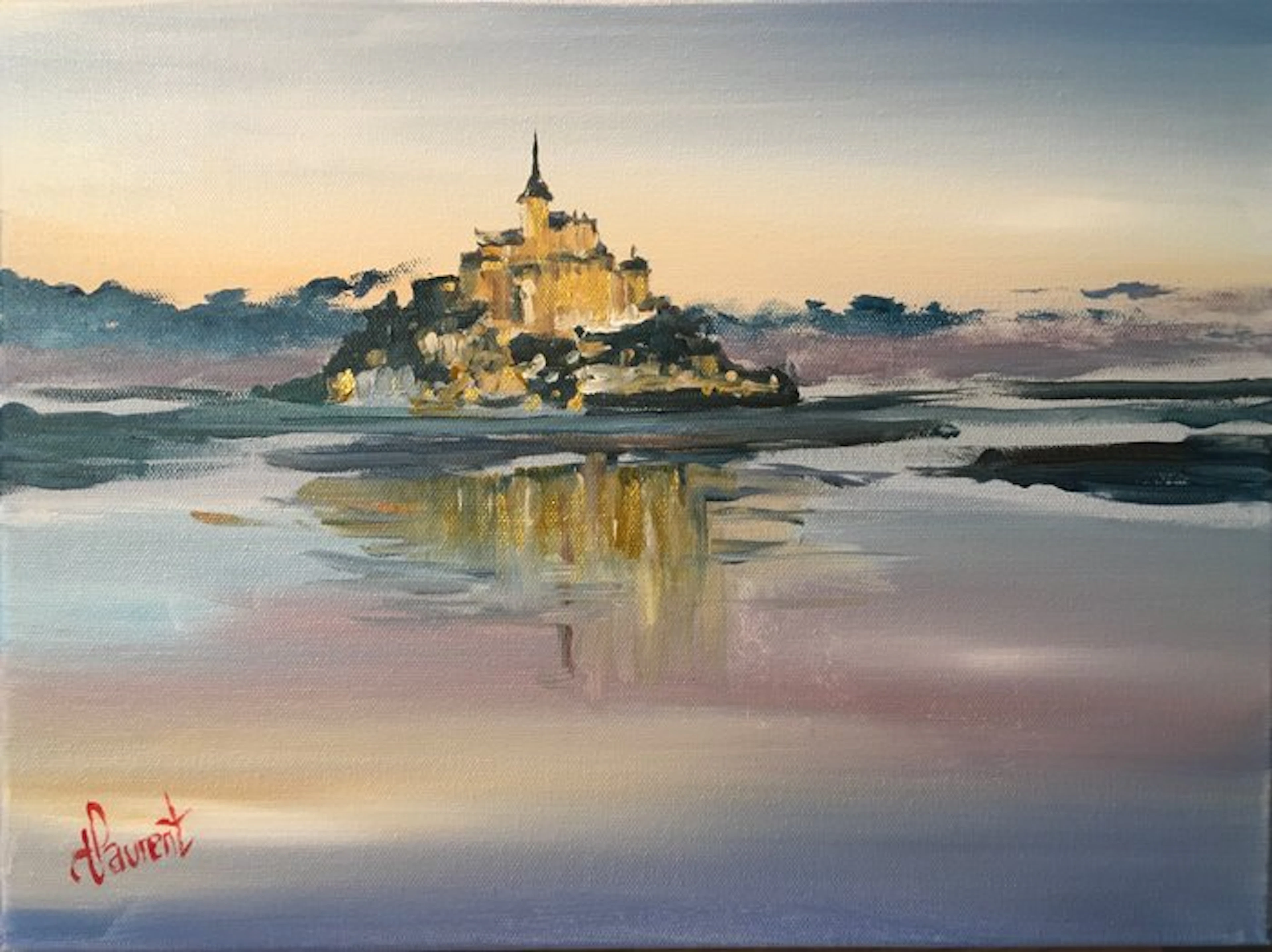 Philippe Laurent (XX-XXI) - La nuit tombe sur le Mont Saint Michel