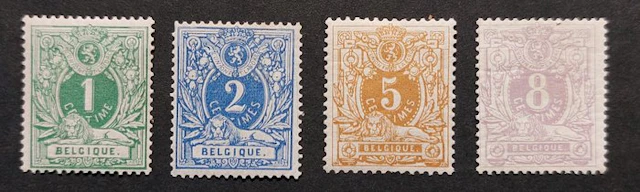Belgium 1869/1870 - Lying lion with a heraldic shield - OBP 26 - 29