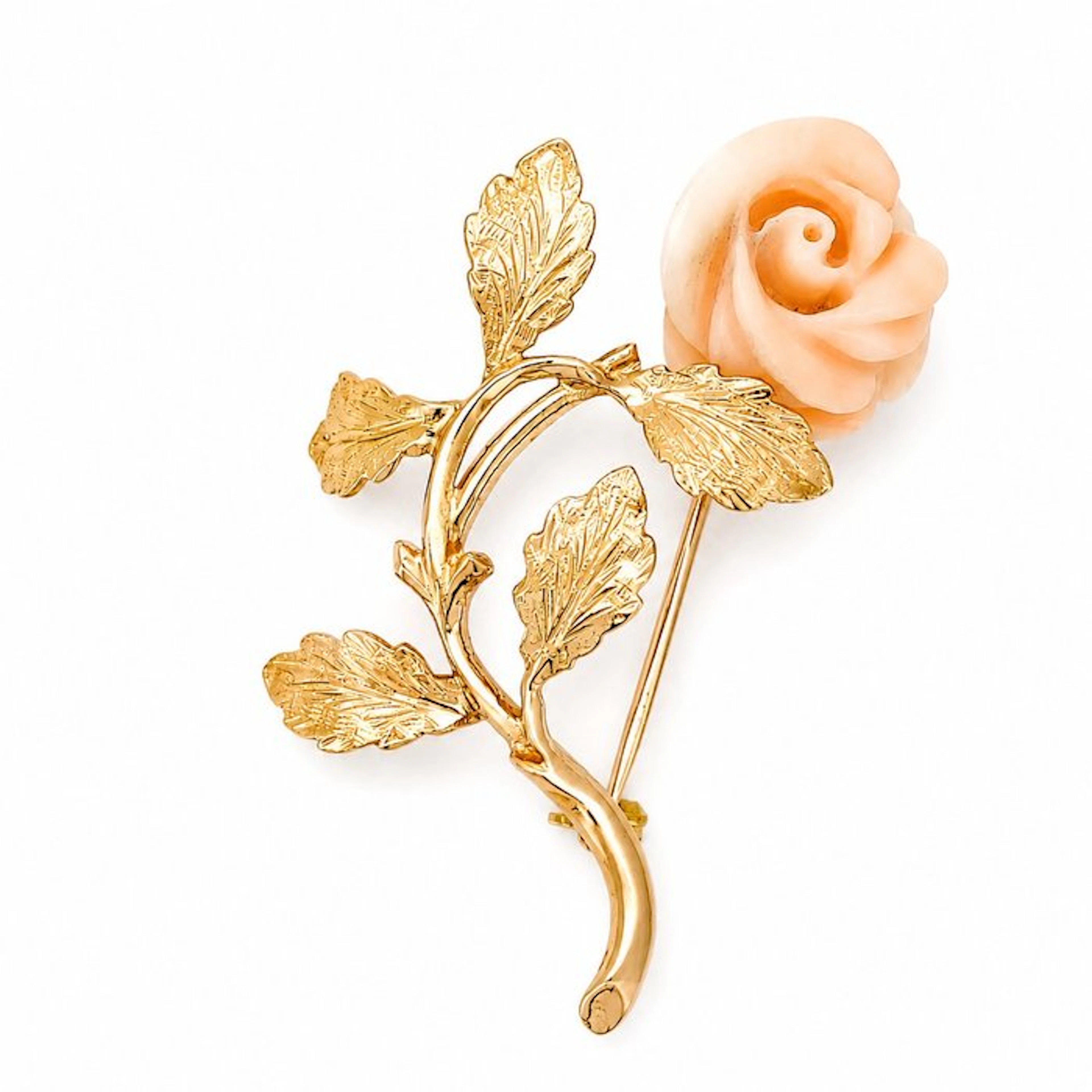 Pendant - 18 kt. Yellow gold - 4.66ct. tw. Coral - Made in Italy - Handmade