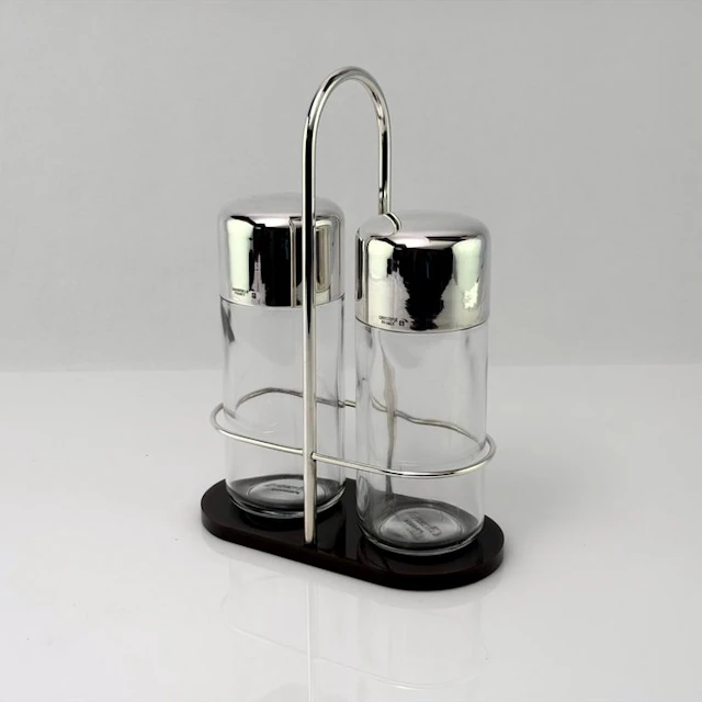 Christofle - Cruet set - clean architectural lines - Glass
