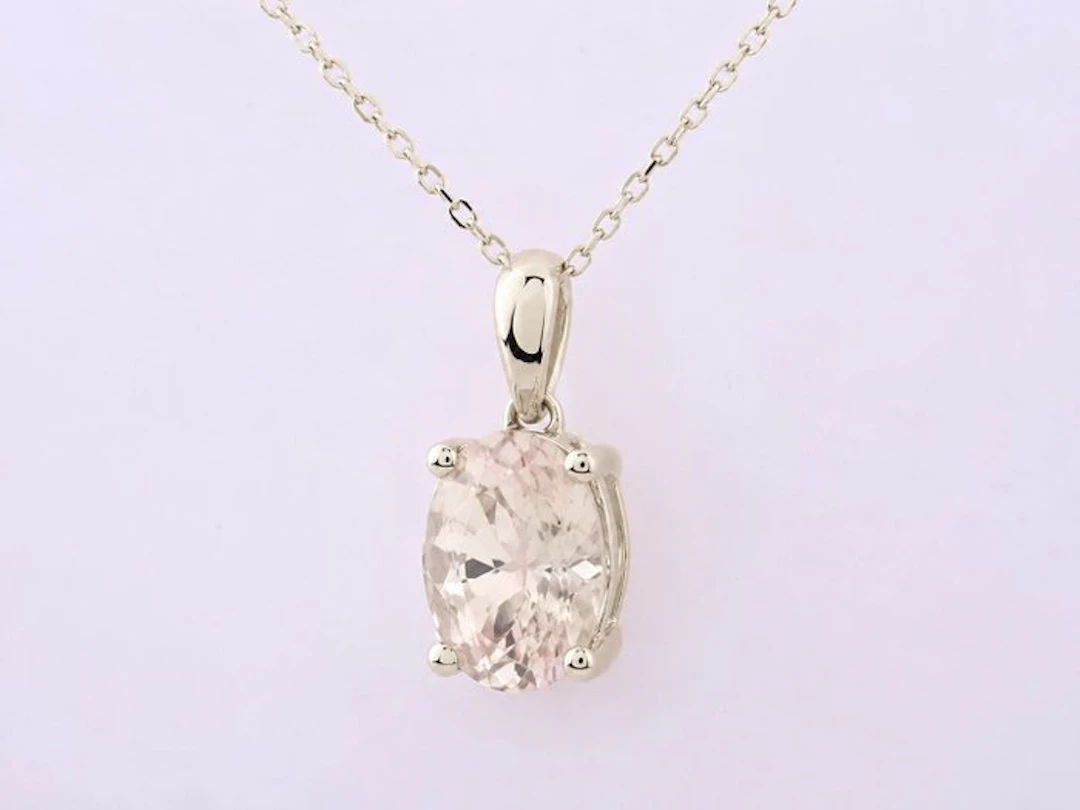No reserve price - Necklace with pendant - 14 kt. White gold - 2.07ct.