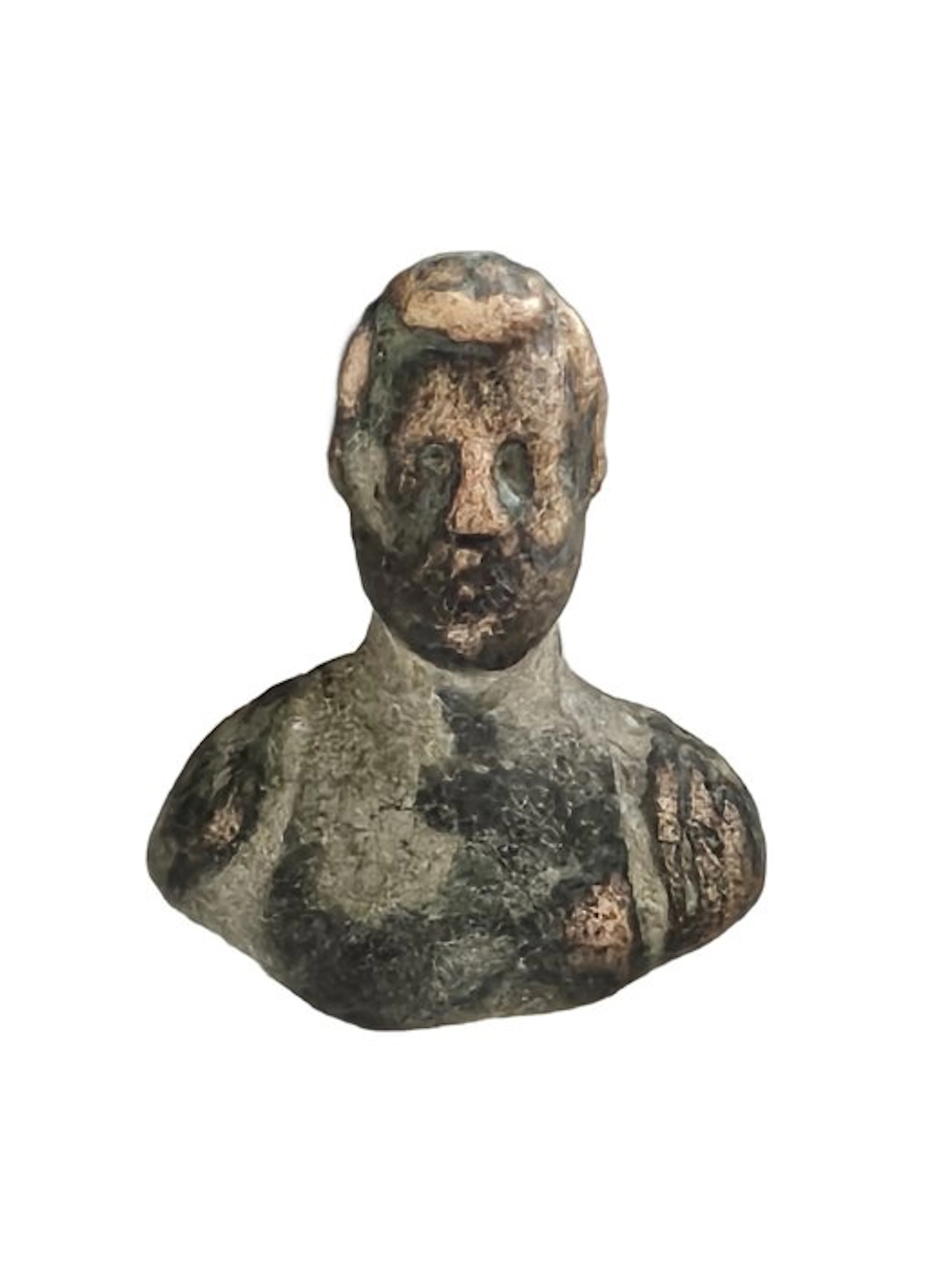Ancient Roman Bronze Bust Appliqué Depicting a Male Figure