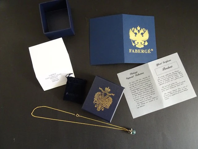 Figure - House of Faberge- Imperial pendant egg - original bag - Enamel