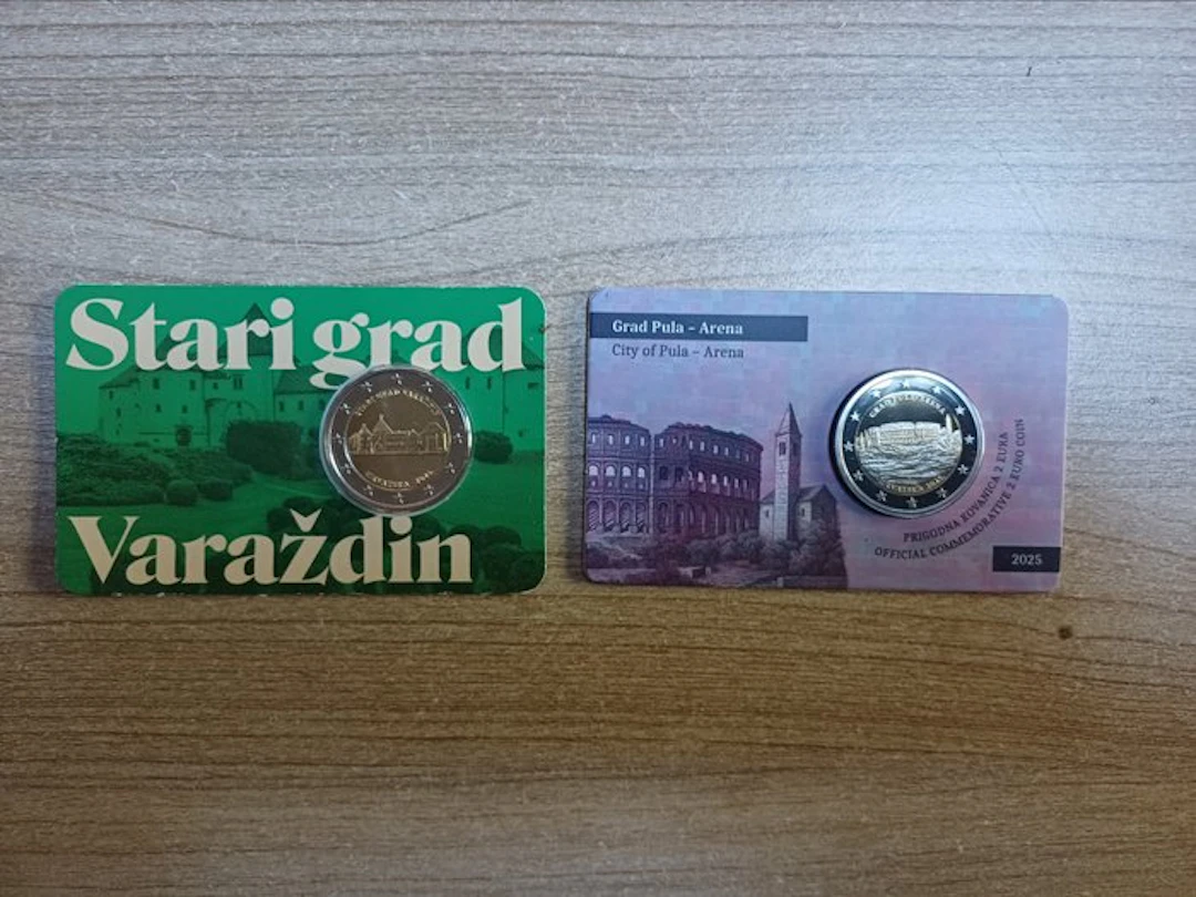 Croatia. 2 Euro 2024/2025 "Varazdin" + "Pula Arena" (2...