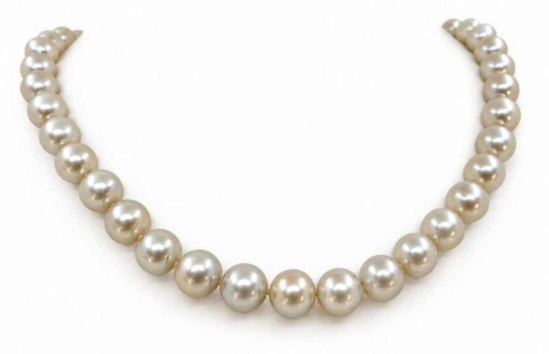 Necklace PSL Certified Champagne Tahitian Pearls - 9.2x11.1mm