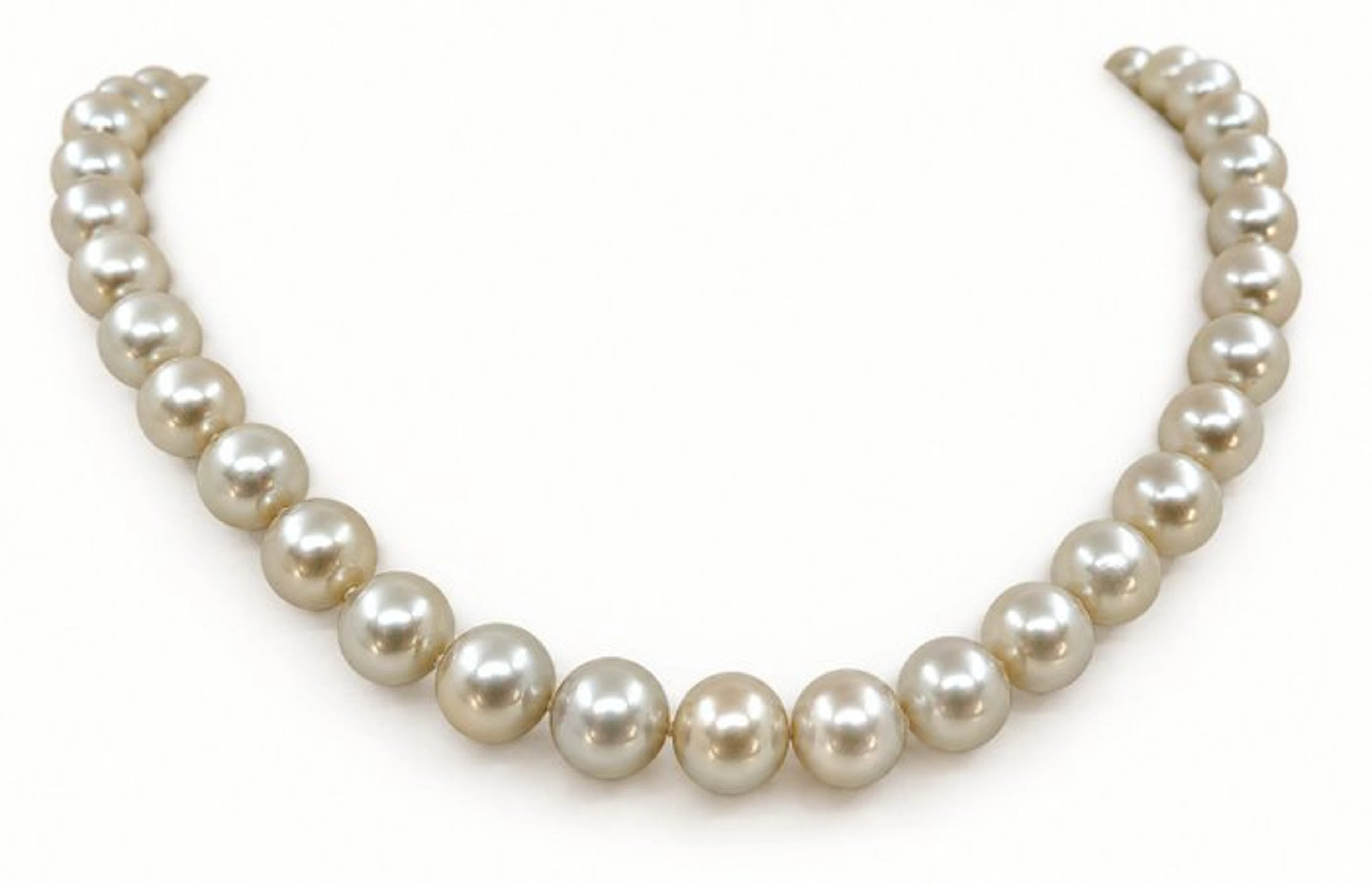 Necklace PSL Certified Champagne Tahitian Pearls - 9.2x11.1mm