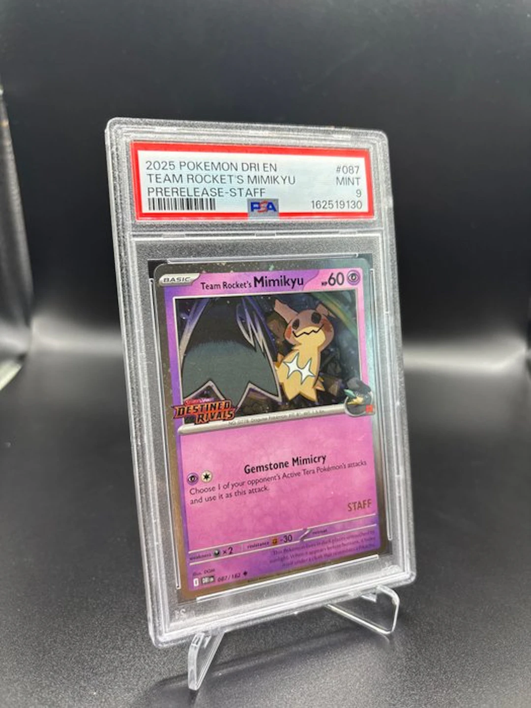 Pokémon - 1 Graded card - Mimikyu STAFF !087 - PSA 9...