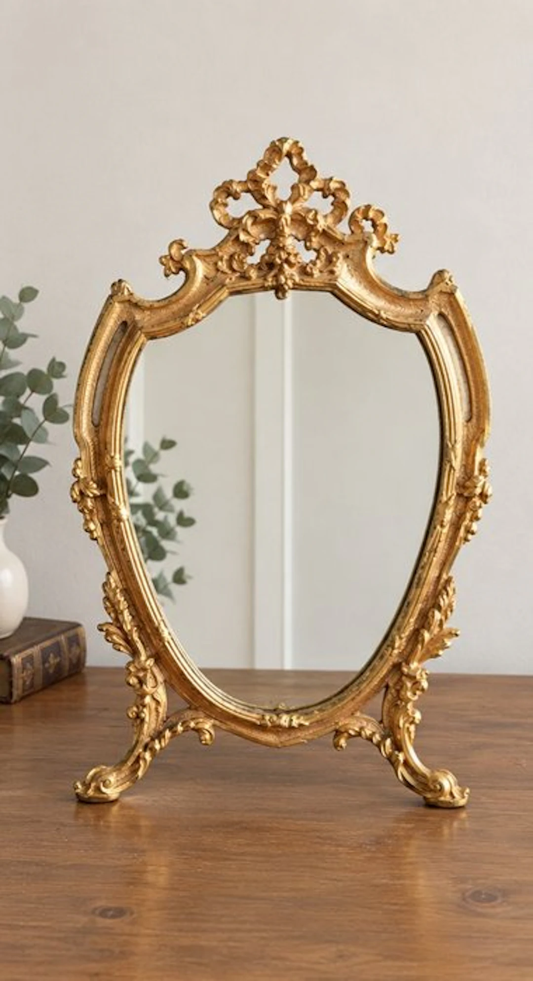 Mirror - Steel - Vintage table mirror