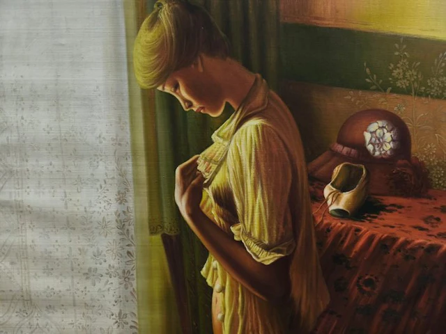 Escuela Hiperrealista Europea (XX) - Mujer pensante en la Ventana