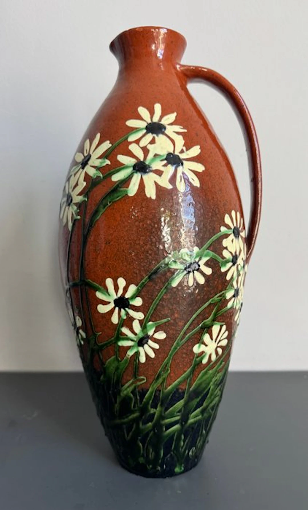 Max Laeuger - Vase - Clay - Motif daisies, 40 cm