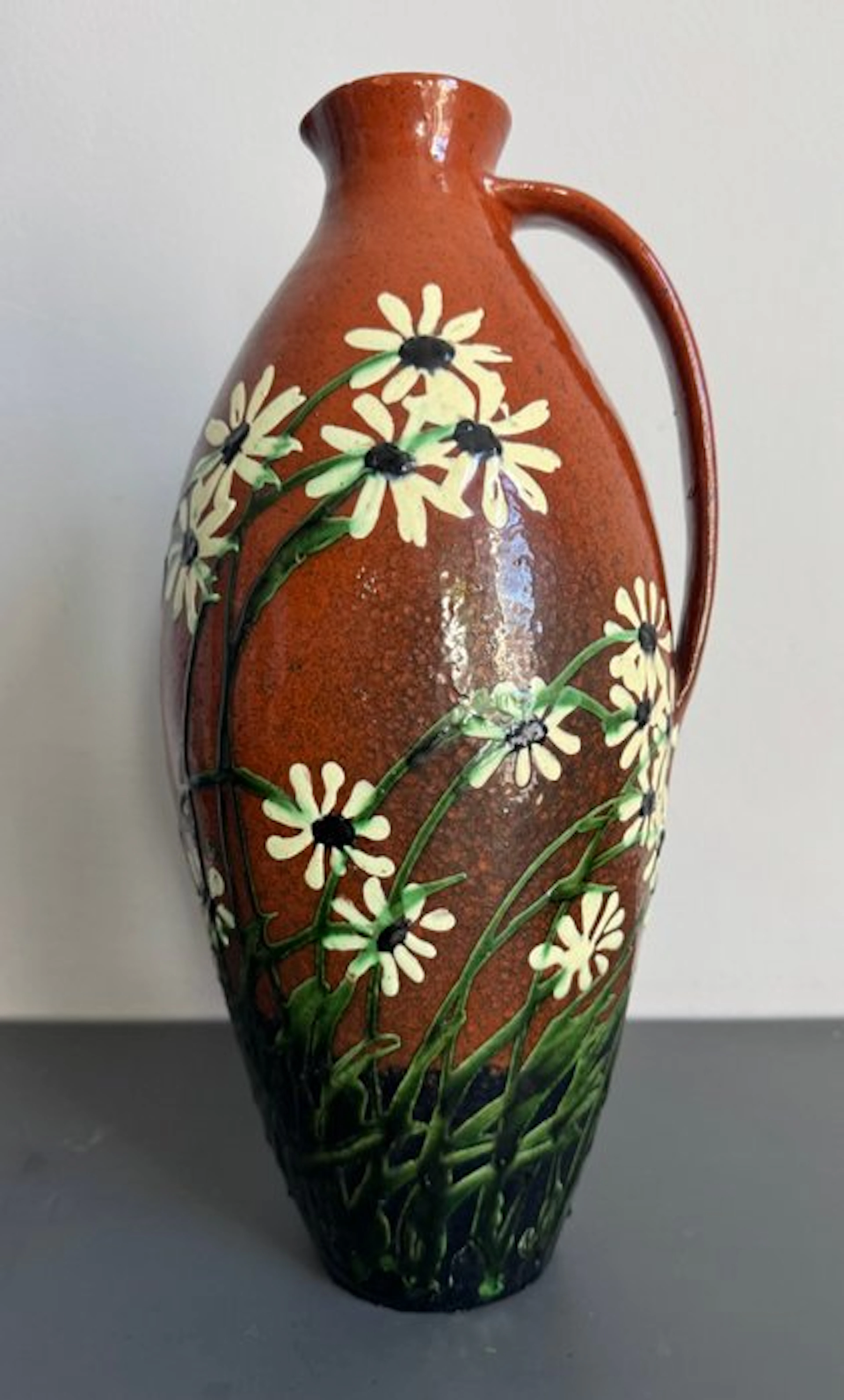 Max Laeuger - Vase - Clay - Motif daisies, 40 cm