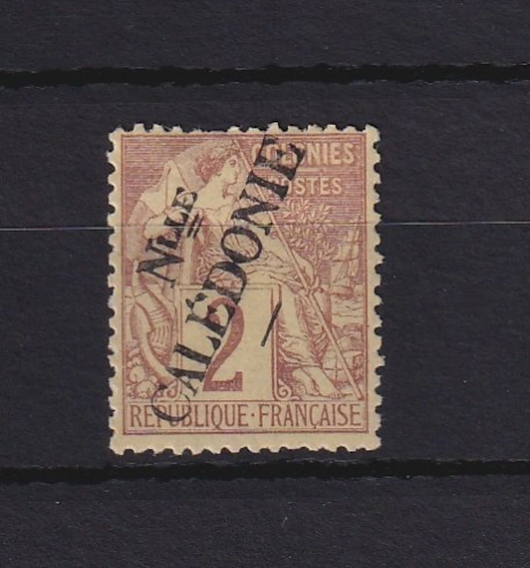 New Caledonia 1892 - côte 320€, peu commun, 2c brun - Yvert n°22