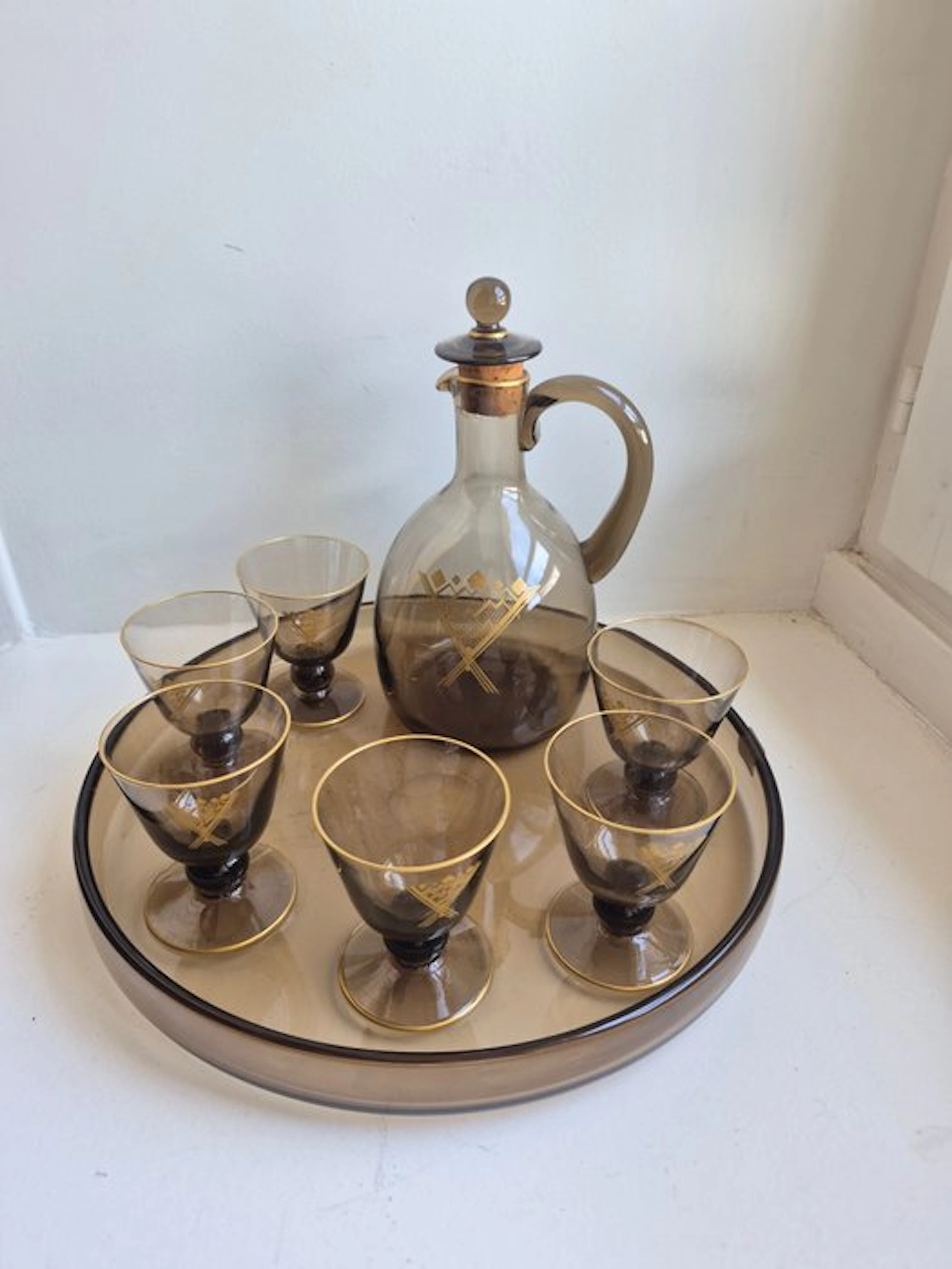 Daum Nancy - Liquor set for 6 (9) - Crystal