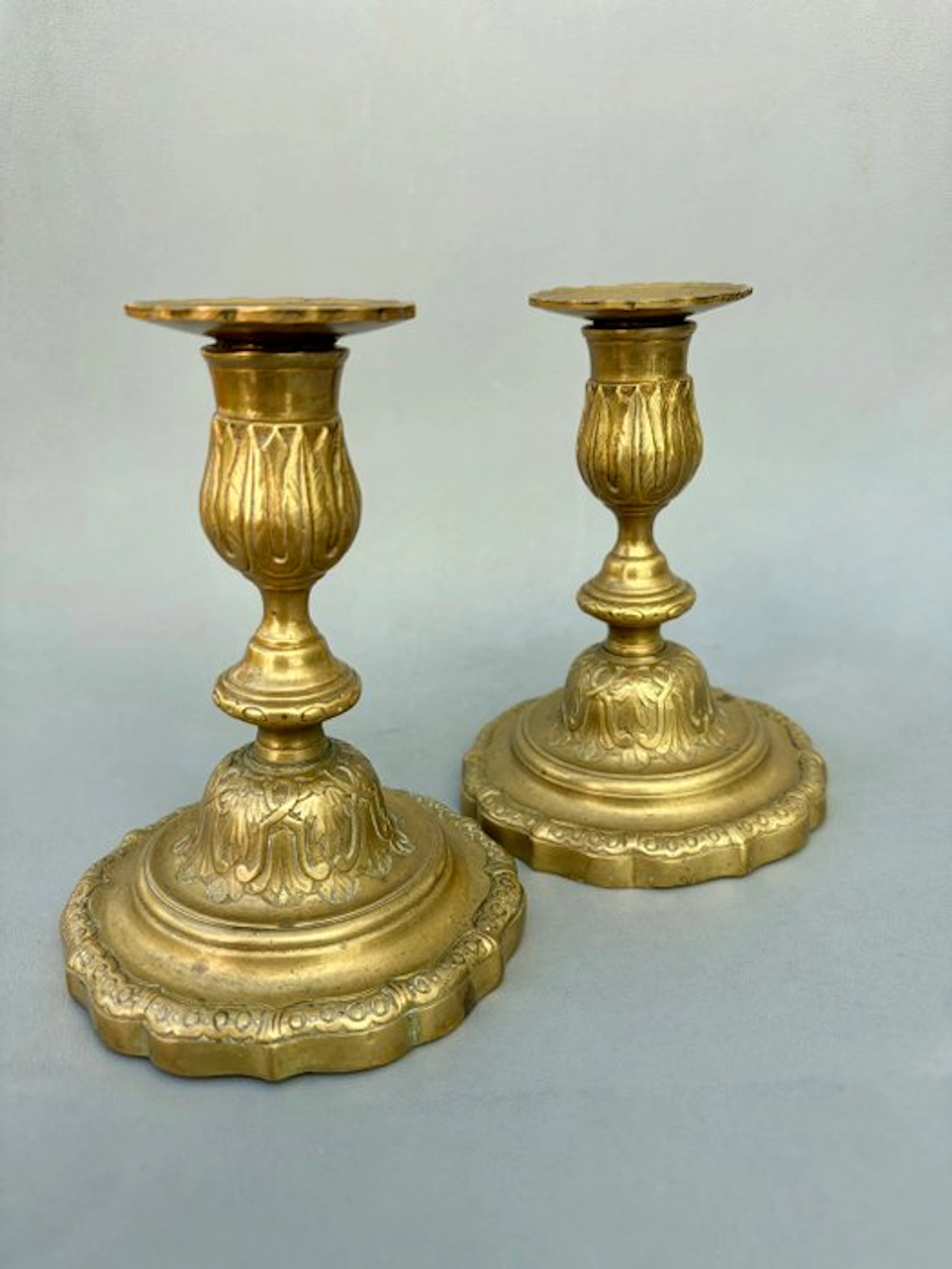 Taperstick no reserve price (2) - Bronze - Napoleon - Empire