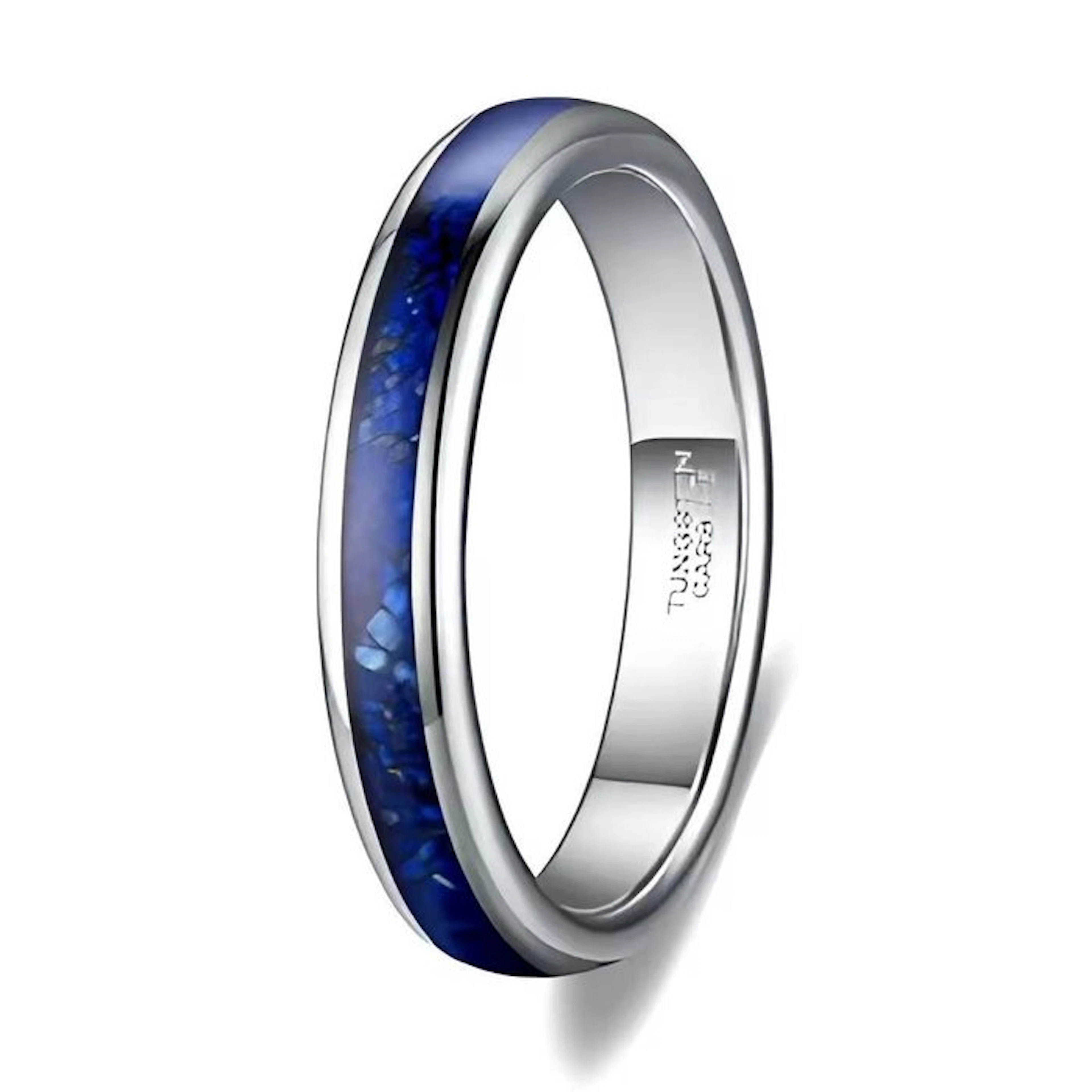 Tungsten Carbide Ring - Precision Laser Crafted Lapis...