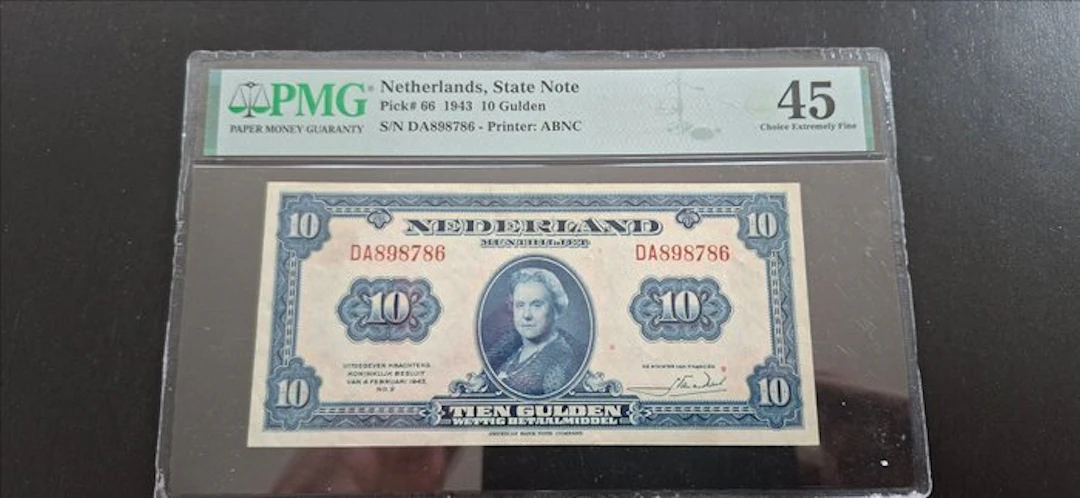 Netherlands. - 10 Gulden 1943 - PMG 66 (No reserve price)