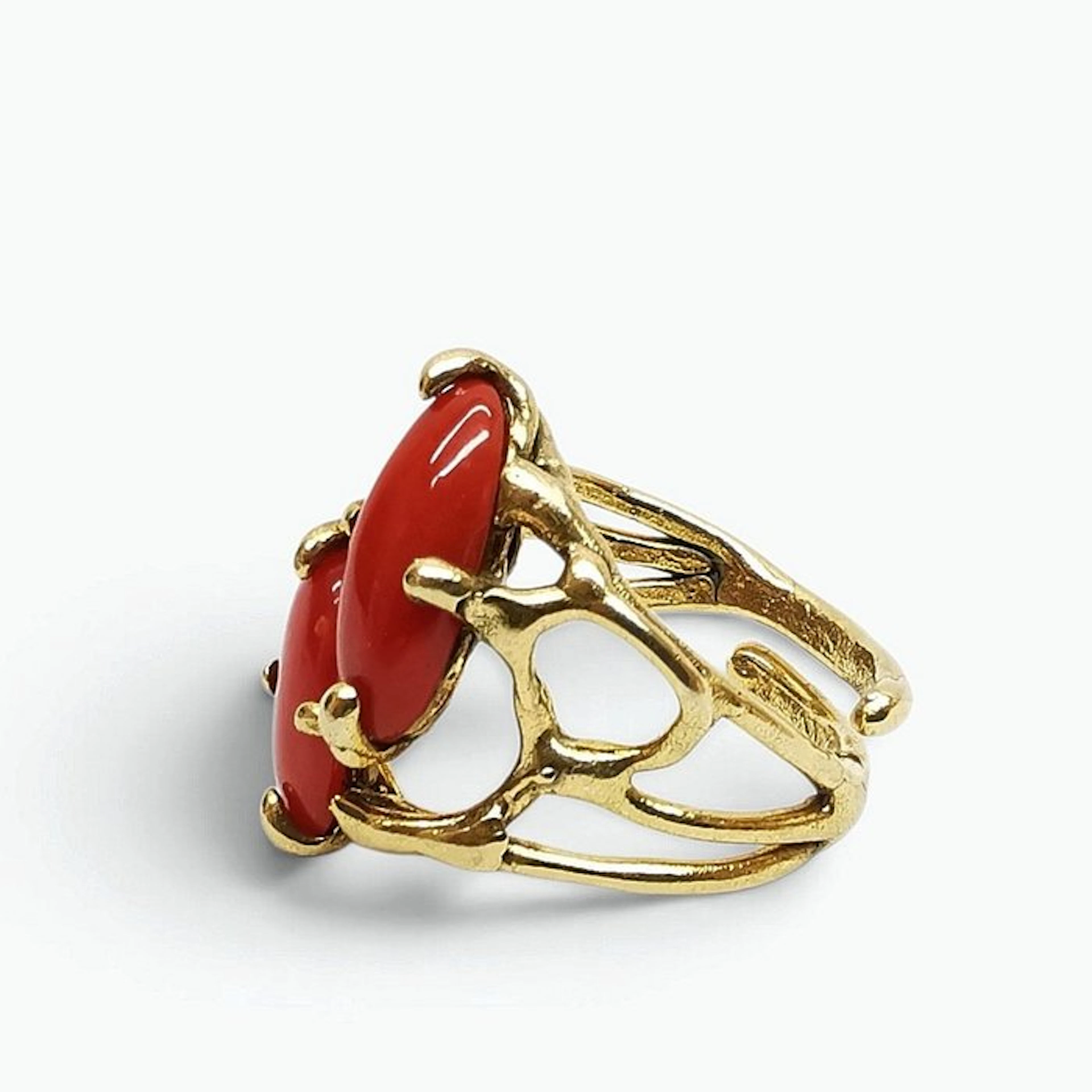 Coral - Sterling Silver 925 - Ring - Italian craftsmanship