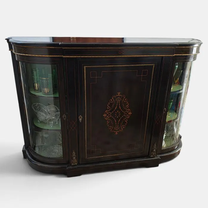 Credenza - Wood, Glass, Gilt bronze