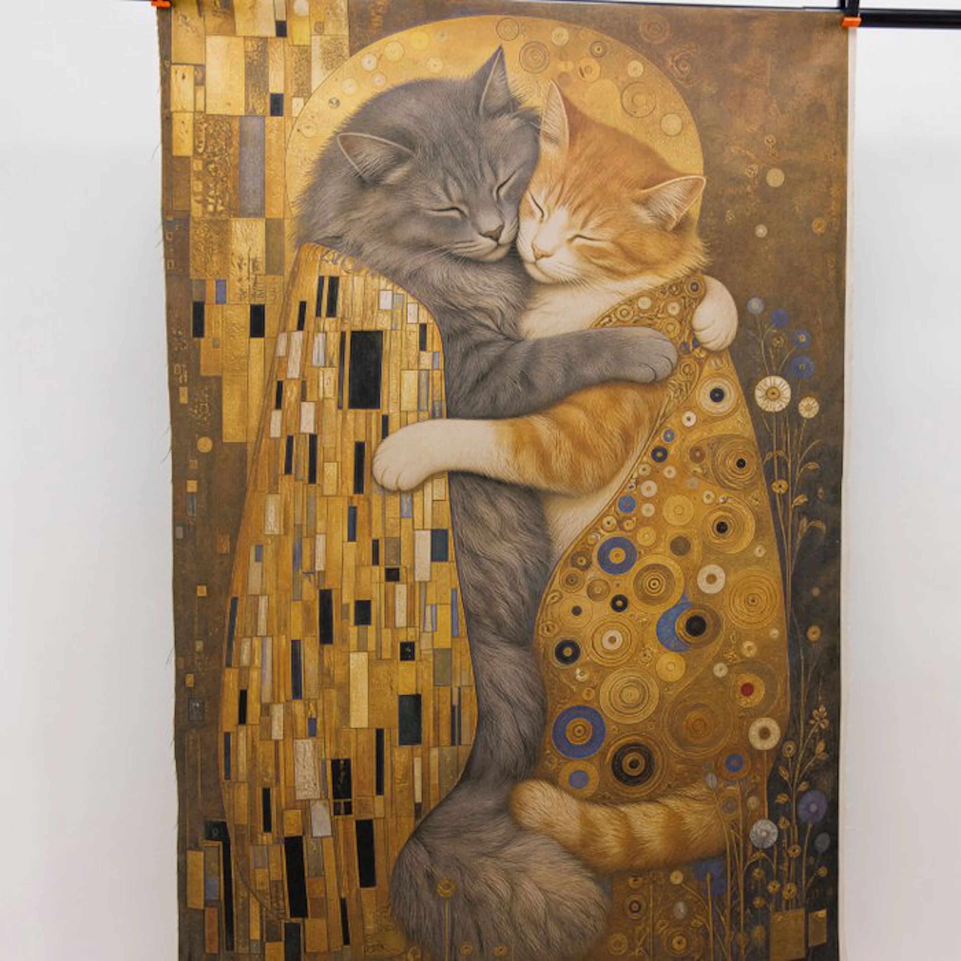 Panel - GA019 - Decorative "The Kiss of the Cats" – Homage to Klimt - Textile