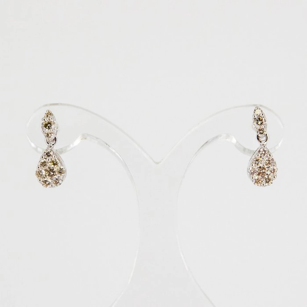 Earrings - 18 kt. White gold - 0.37ct. tw. Diamond (Natural)