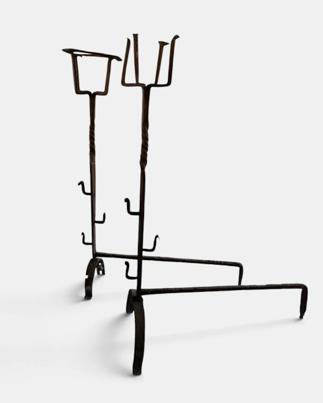 Fireplace accessory (2) - Wrought iron - Alari spinottati forged
