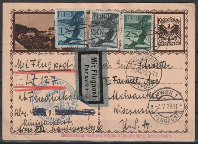Austria 1929 - Zeppelin map - Michel Osterreich Spezial 2018