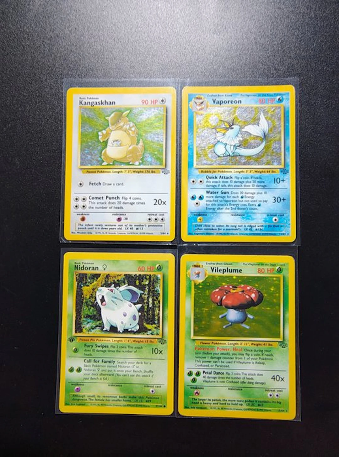 Pokémon - 4 Card - Kangaskhan Holo - Vaporeon Holo...