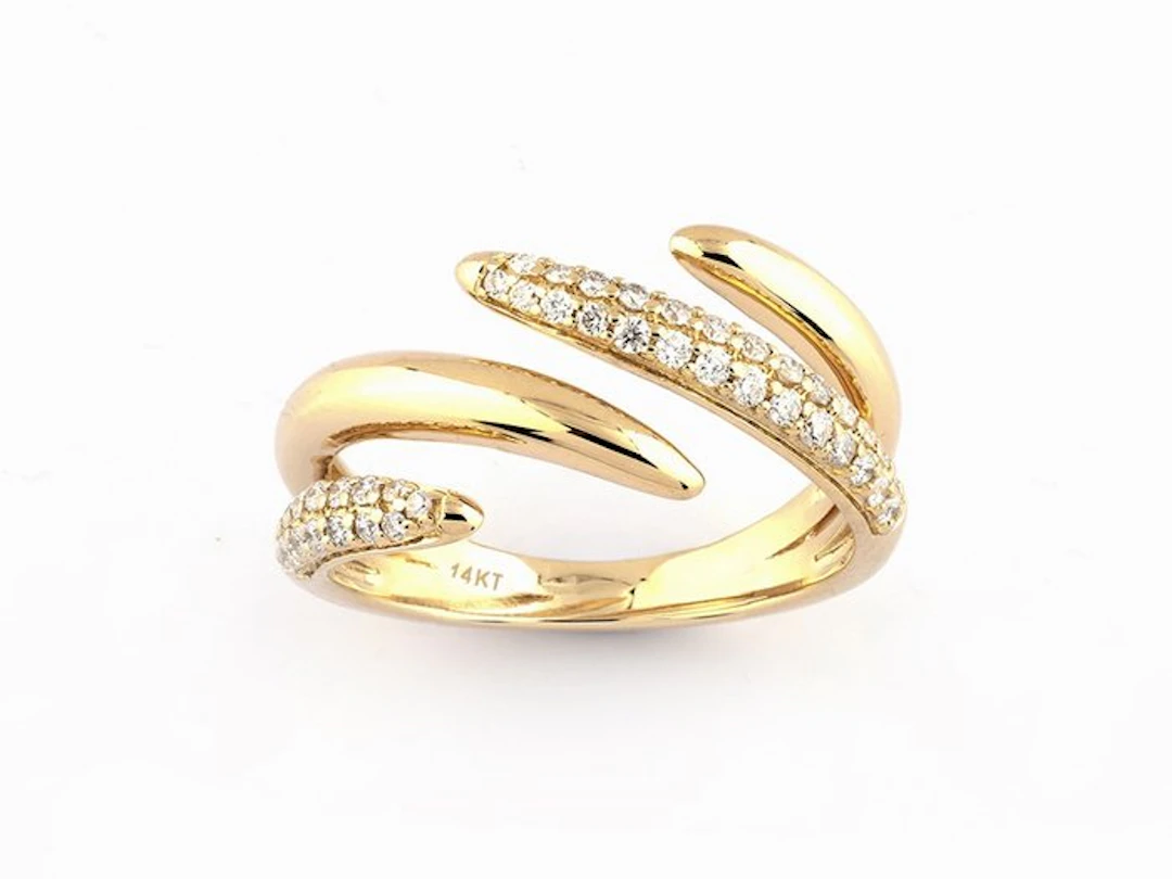 Ring - 14 kt. Yellow gold - 0.26ct. tw. Diamond (Natural)