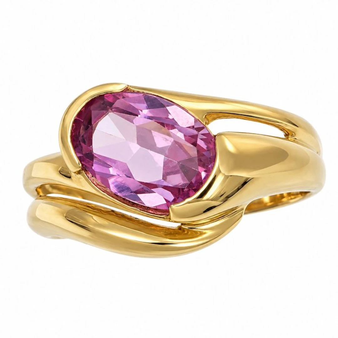 Ring - 18 kt. Yellow gold - 2.30ct. tw. Quartz - Made in Italy - Handmade