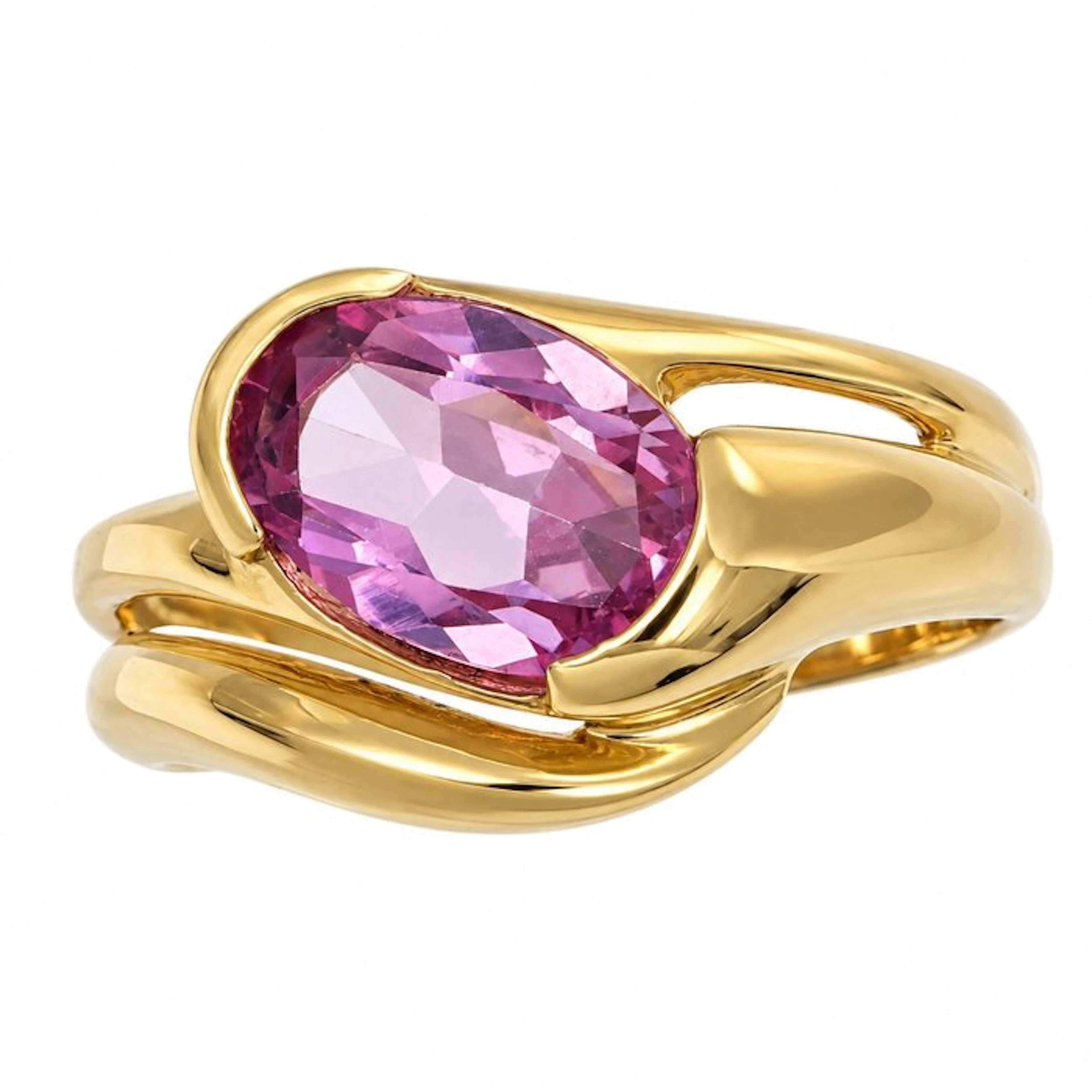 Ring - 18 kt. Yellow gold - 2.30ct. tw. Quartz - Made in Italy - Handmade