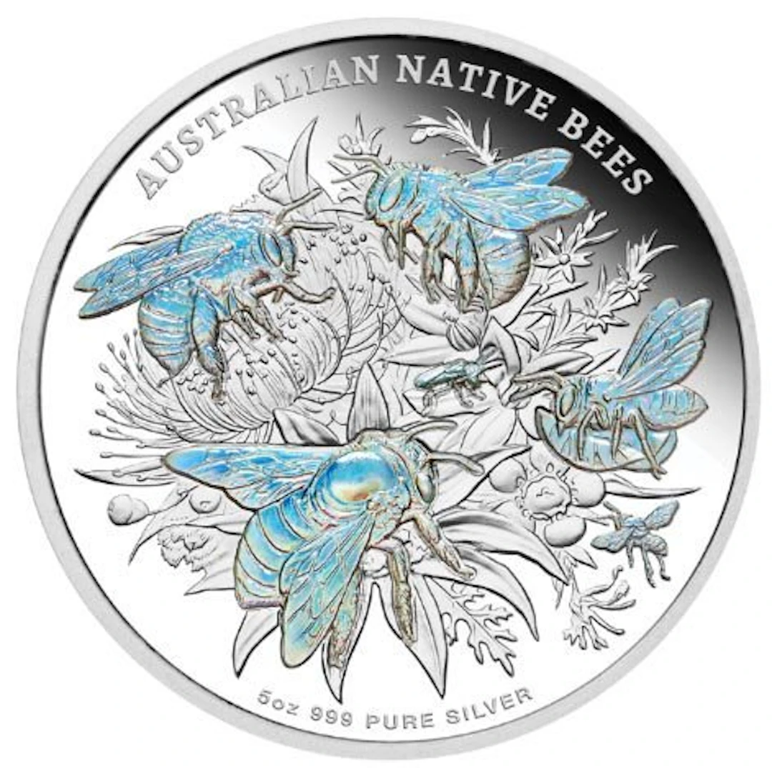 Niue. 10 Dollars 2017 'Native Bee - 5 Oz mit CoA und BOX